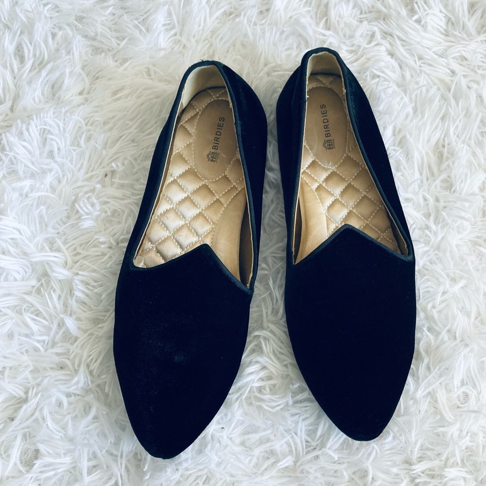 Birdies Black Velvet The Heron Slip On Loafers